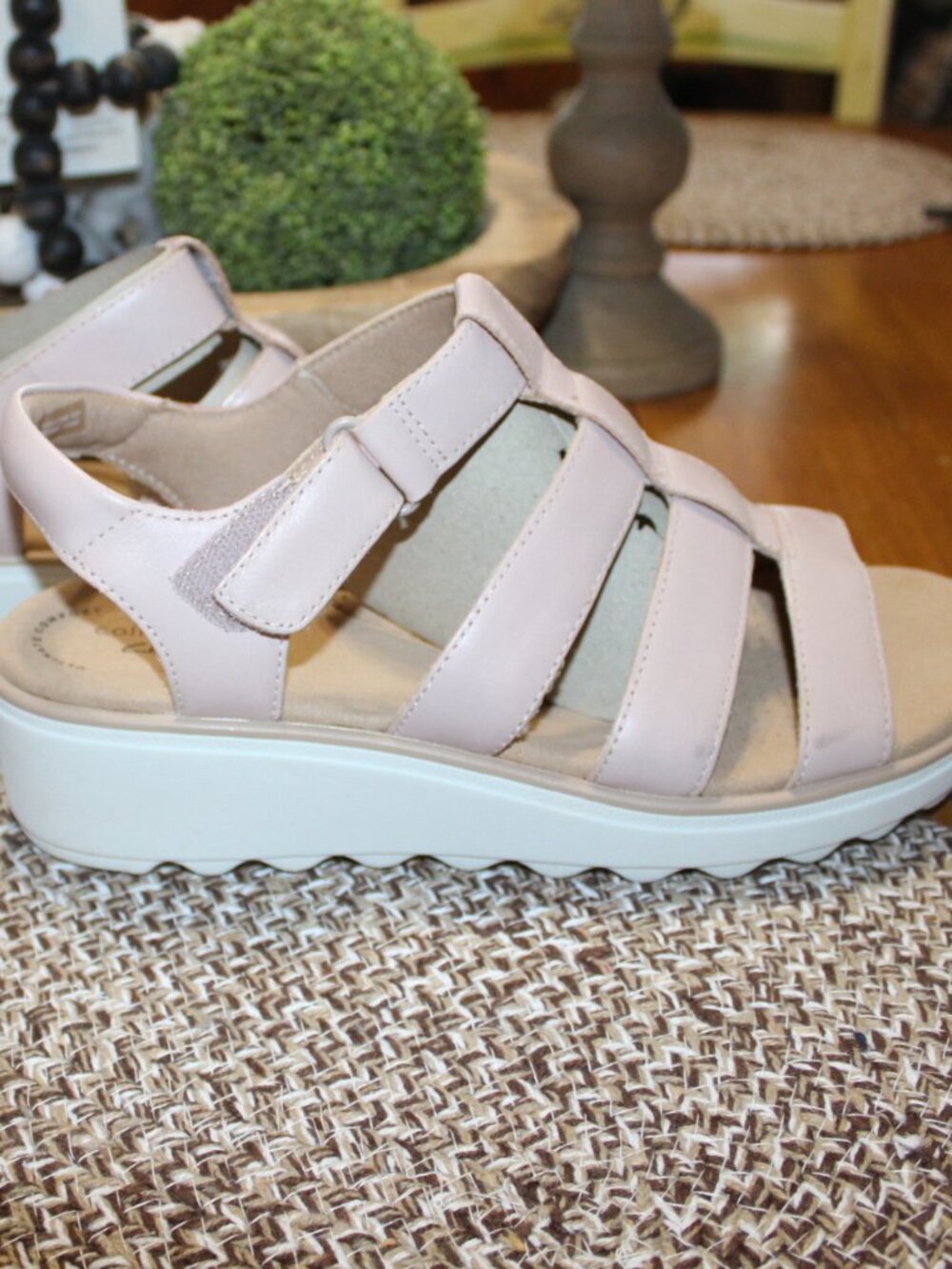 NWT Clark Jillian Quartz (Dusty Rose) wedge sandals, women's 9 12 WIDE. NICE! - Picture 5 of 11